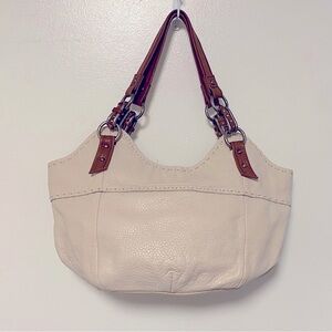 THE SAK leather ivory stone bucket handbag, like new